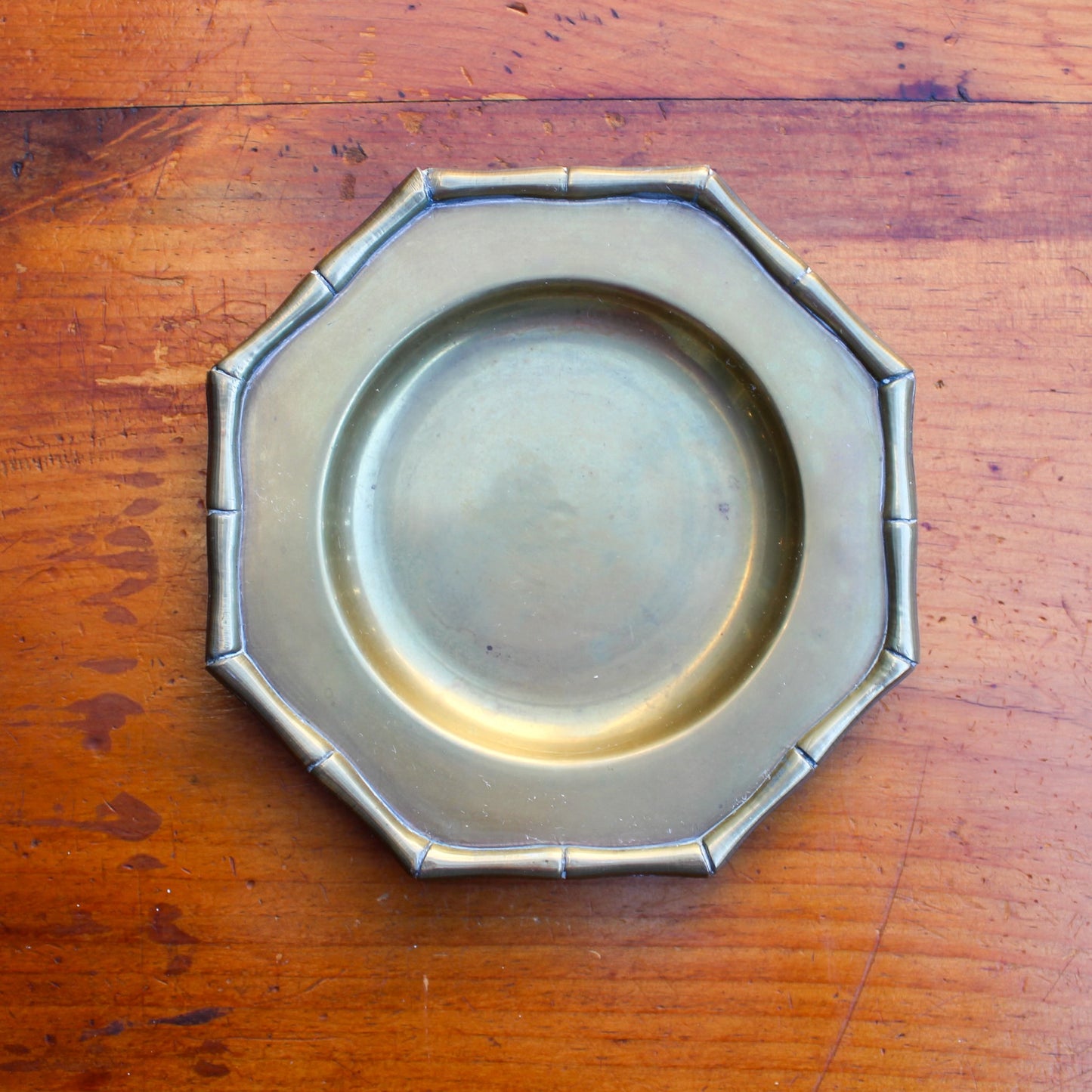 Brass Bamboo Octagon Ashtray