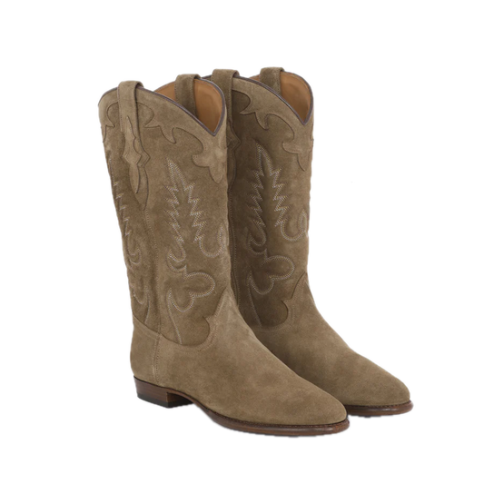 Midnight Suede Cowboy Boots -  Chestnut