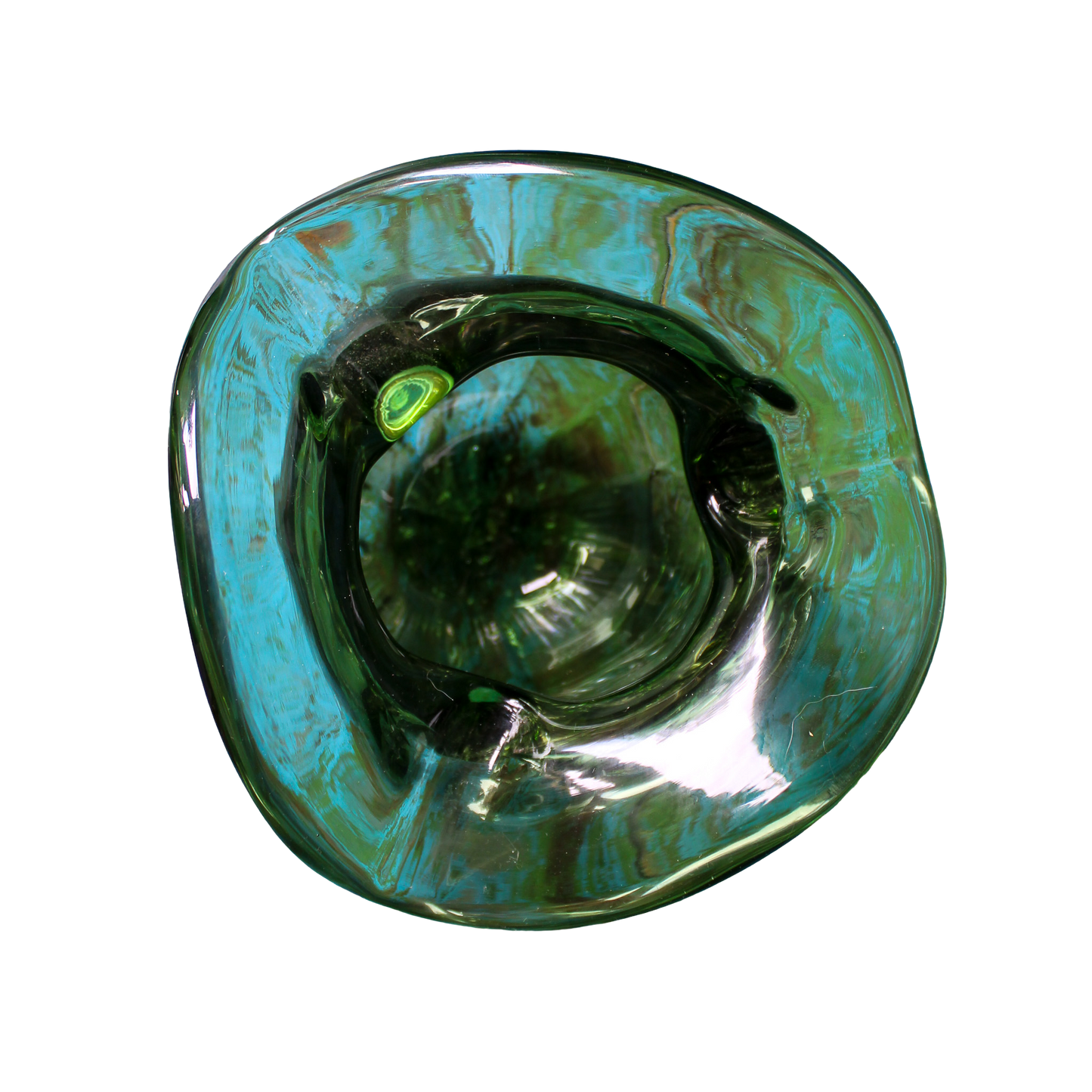 Green Murano Glass Petaled Vase