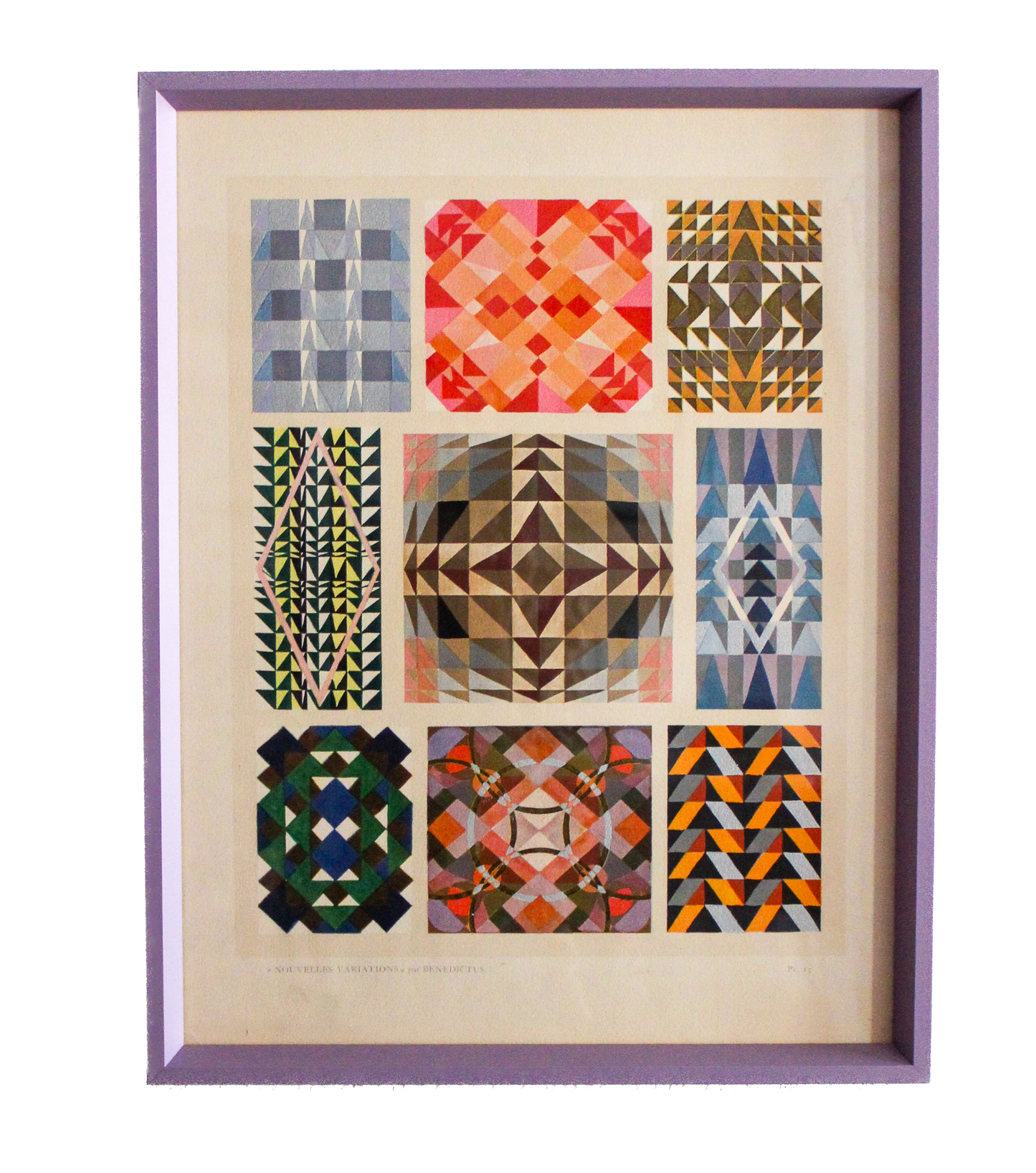 Framed 1928 Edouard Benedictus "Nouvelles Variations" Lithograph