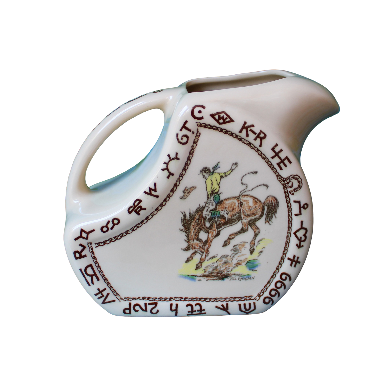 Original 1950s Wallace China Company "Westward Ho Rodeo" Dinnerware