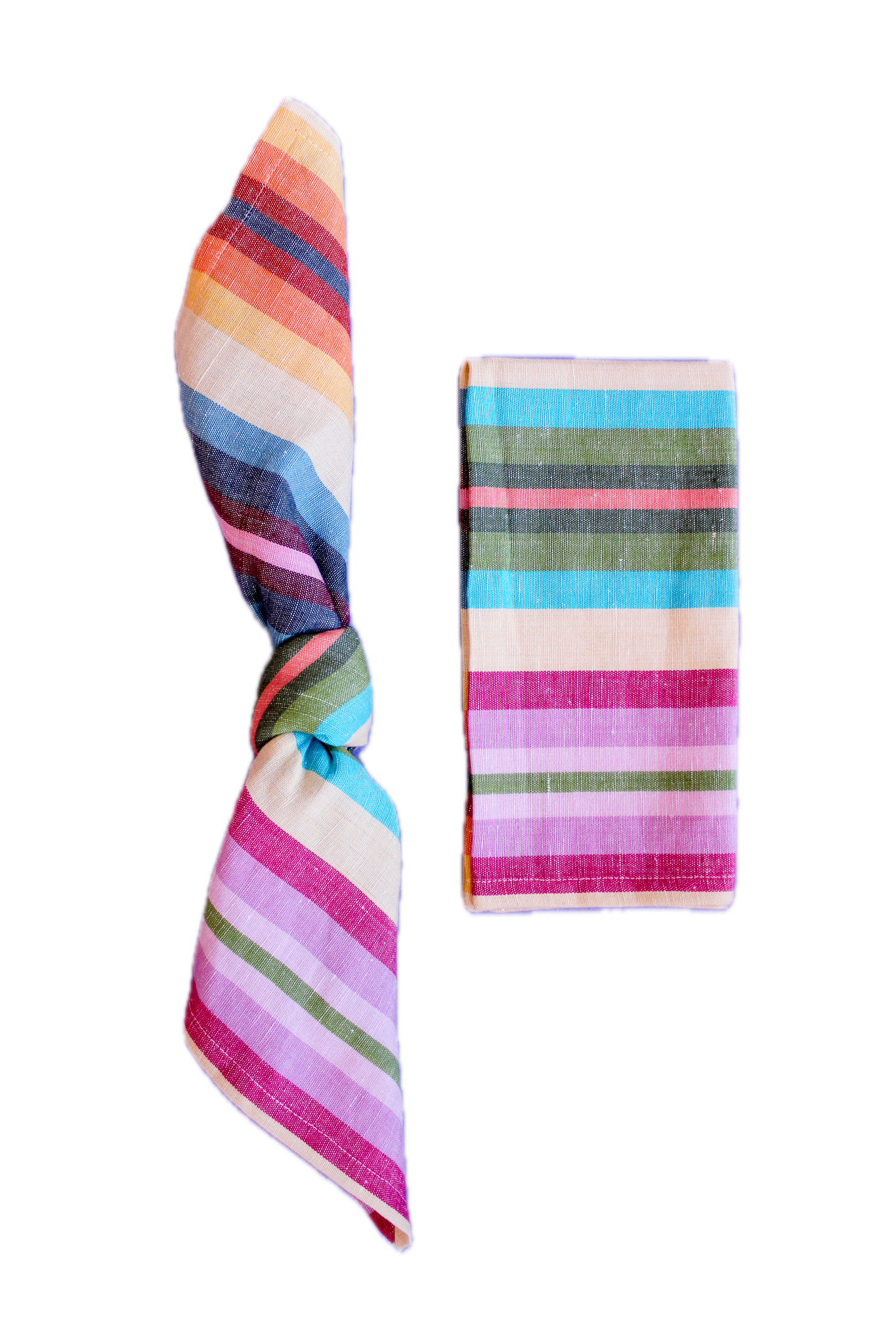 Mini Rainbow Stripe Napkins - Set of 4