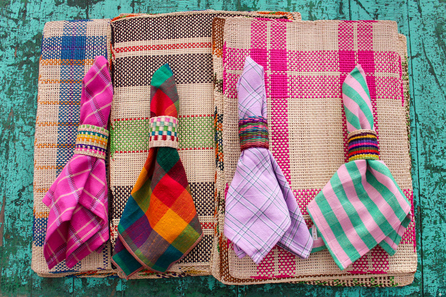 Woven Mixed Pattern Napkin Rings