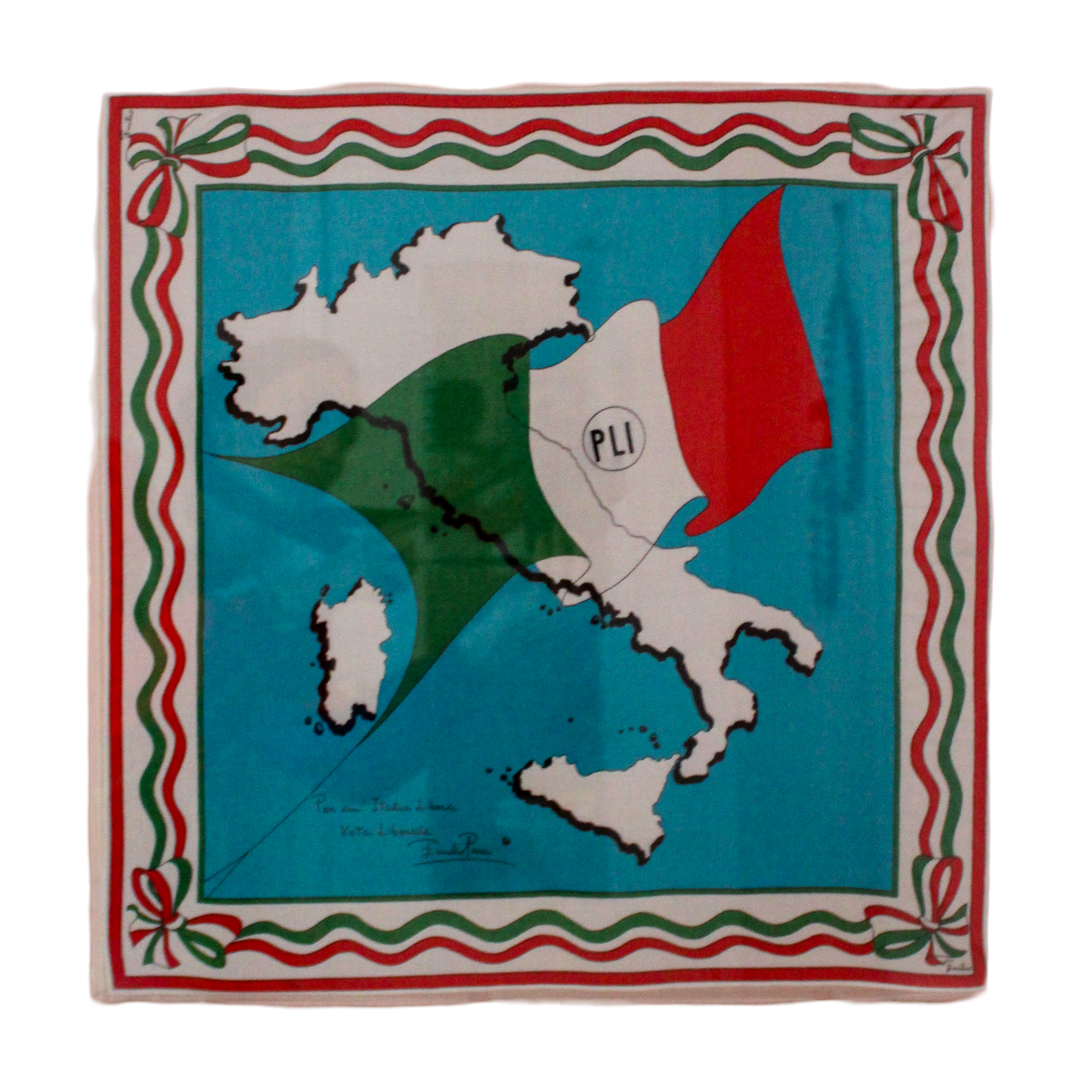 Framed Mid Century Handkerchief - "Emilio Pucci - Italy Political Scarf"