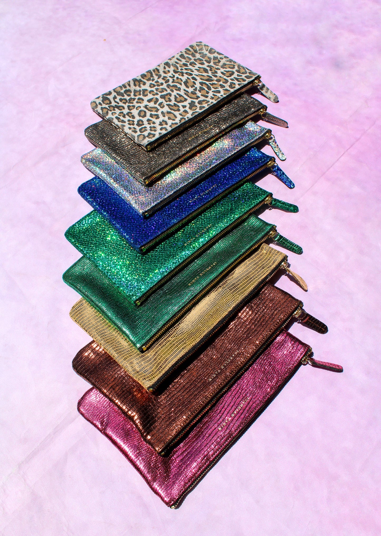 Shimmer Leather Pouch - Medium