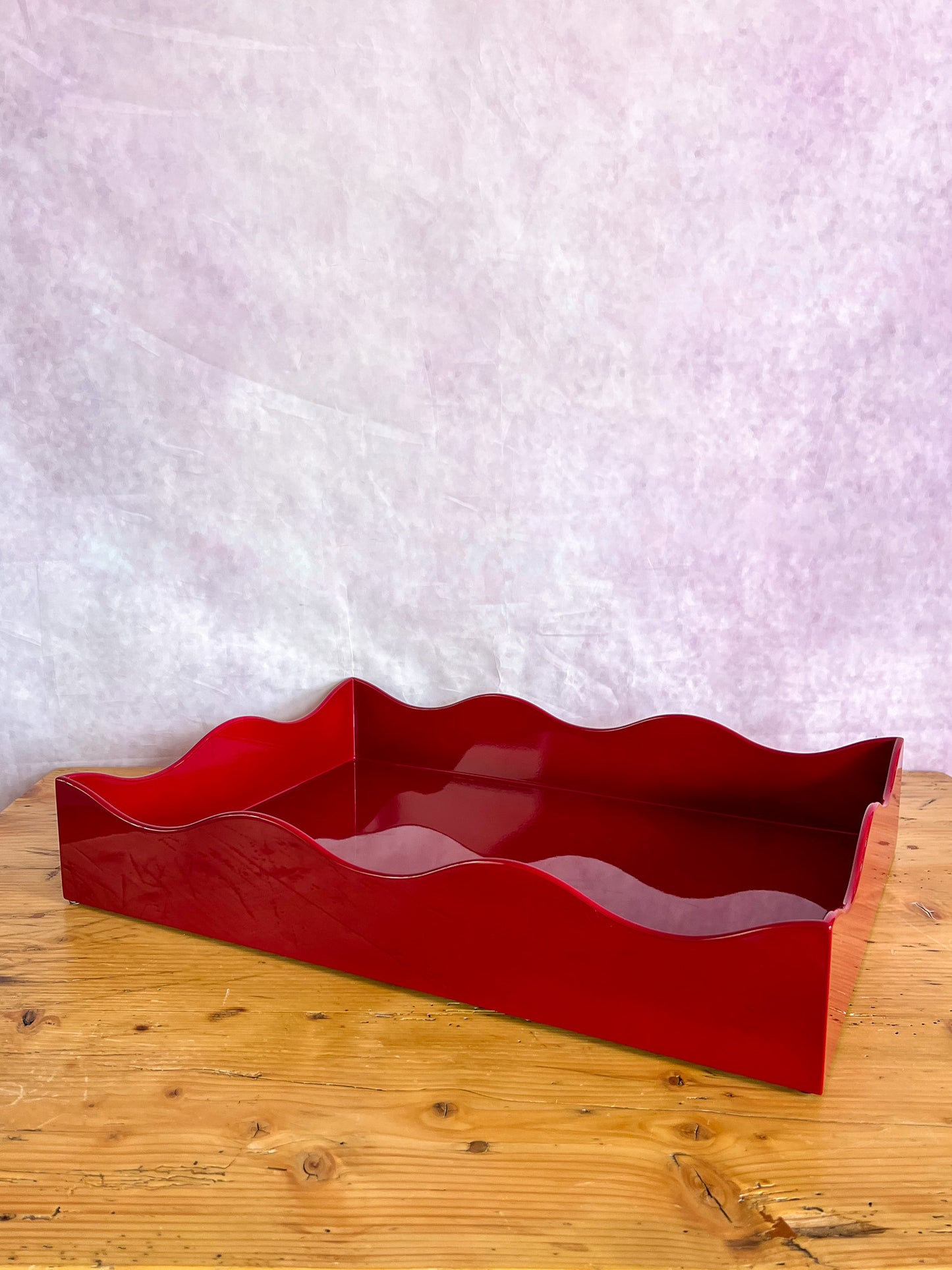 Rita Konig Belles Rives Lacquer Tray - Bordeaux Red