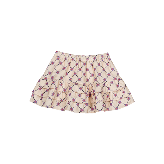 Lea Skirt - Floral Check Corduroy