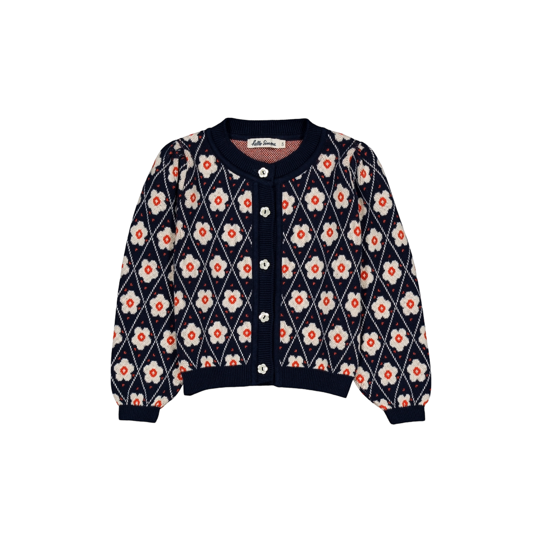 Lison Cardigan - Navy Flower