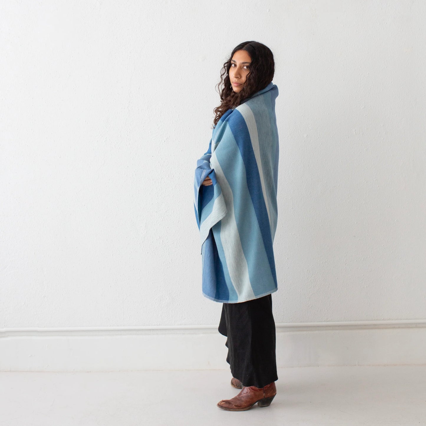 Desert Shawl - Denim Stripe