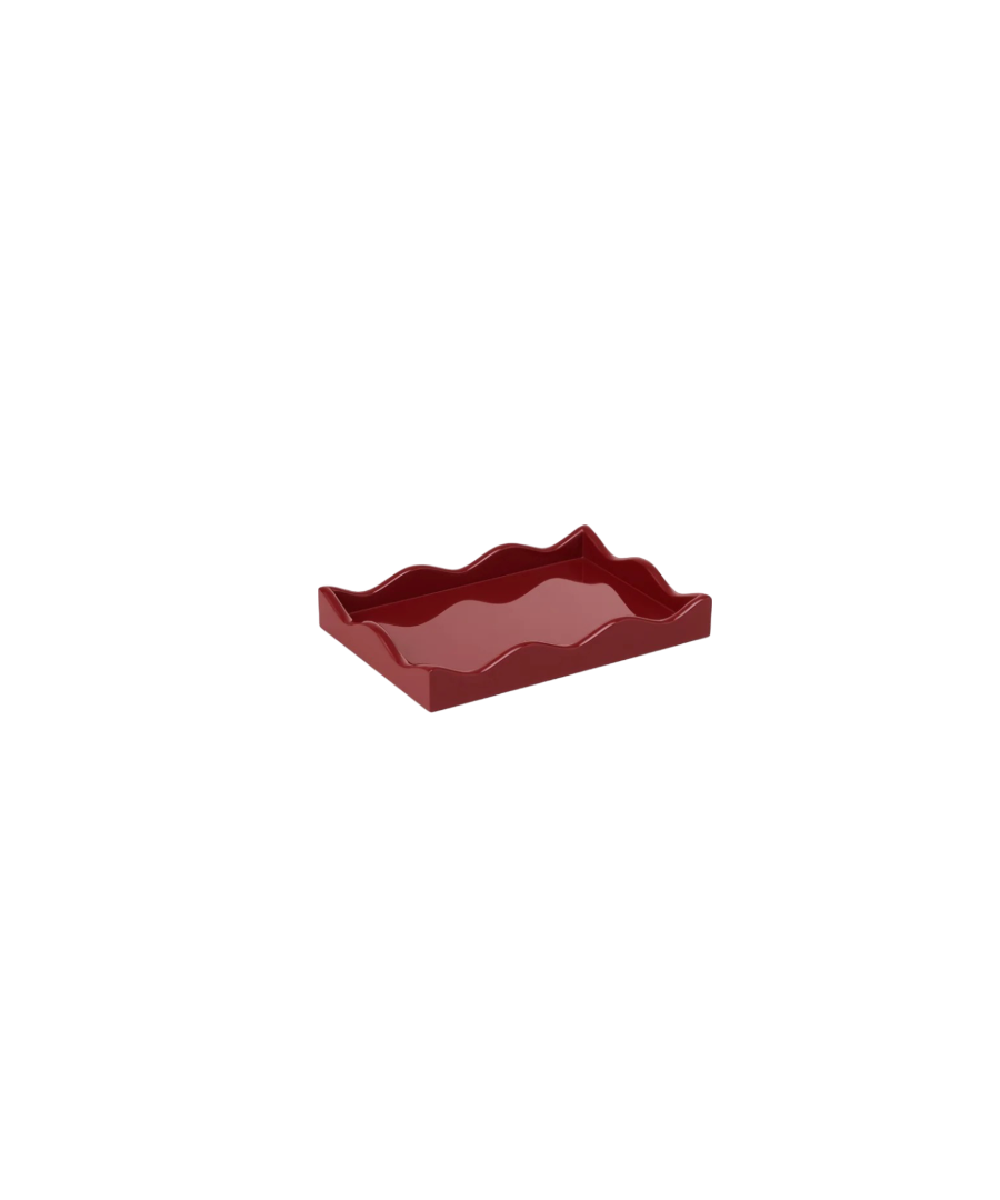 Rita Konig Belles Rives Lacquer Tray - Bordeaux Red