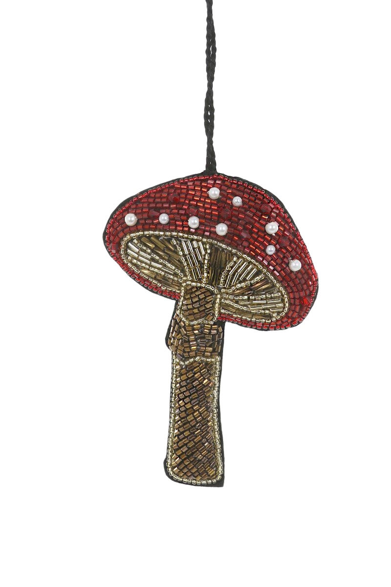 Beaded Mushroom Ornament
