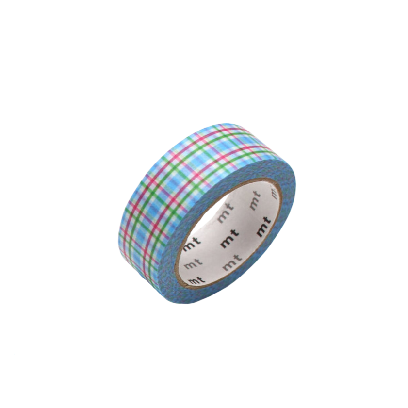 Colorful Checkered Blue Washi Tape - 15mm (3m)