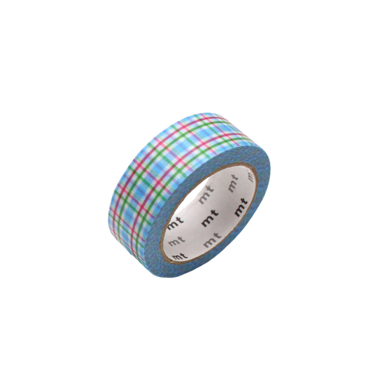 Colorful Checkered Blue Washi Tape - 15mm (3m)