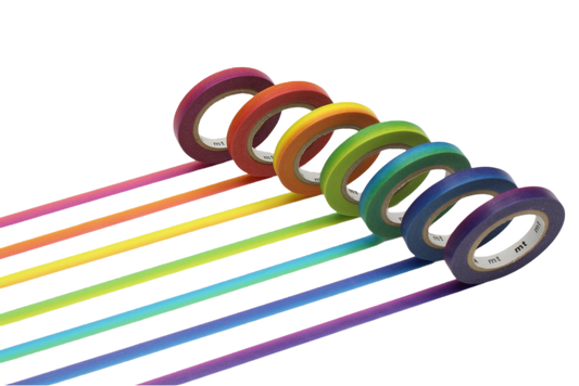 Boxed Set of Rainbow Washi Tape - 15mm
