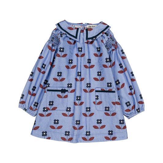 Martha Dress - Flora Blue