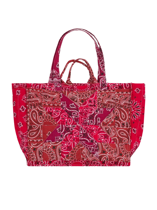 Cabas Quilted Colorblock Tote Bag