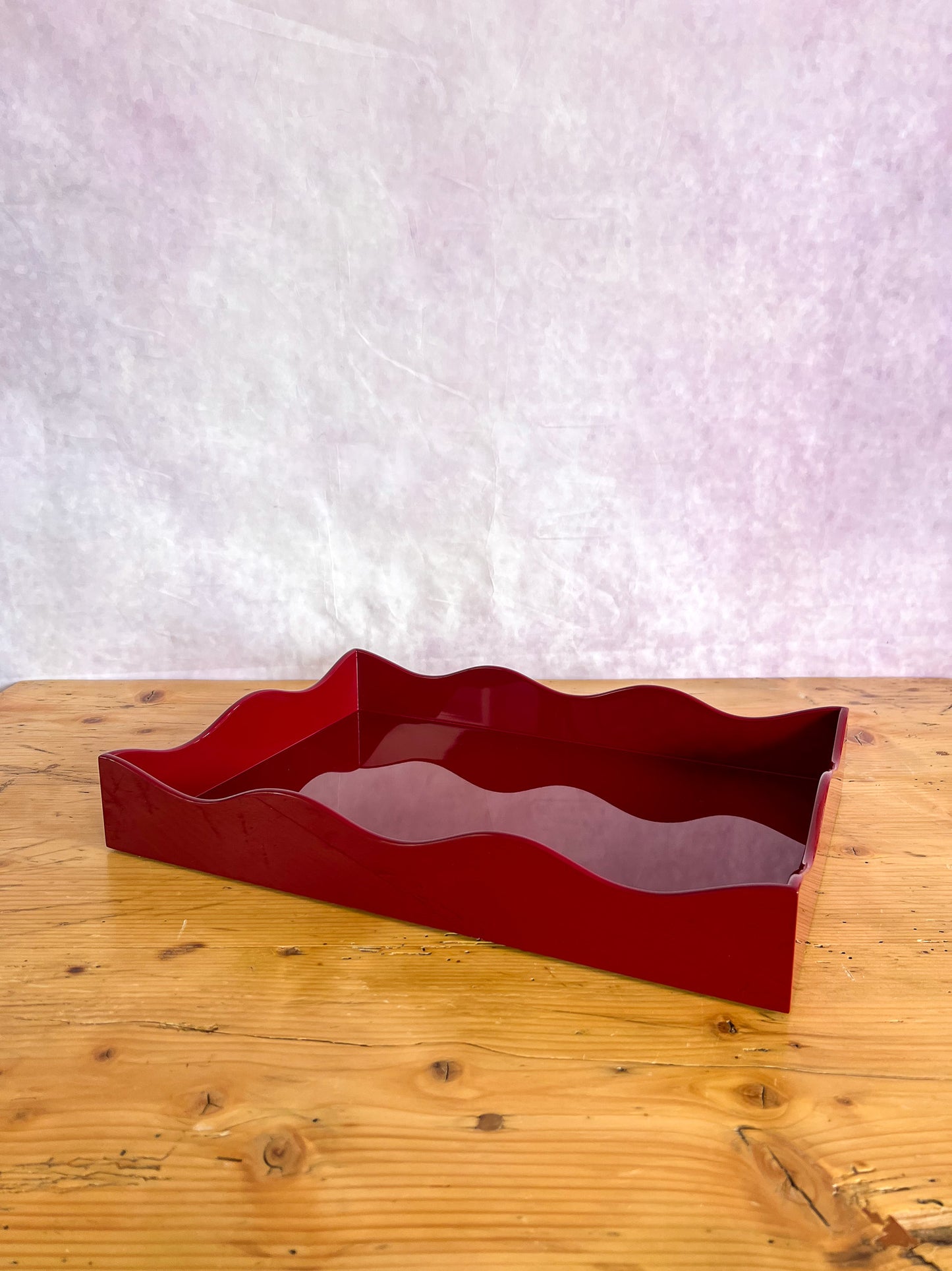 Rita Konig Belles Rives Lacquer Tray - Bordeaux Red