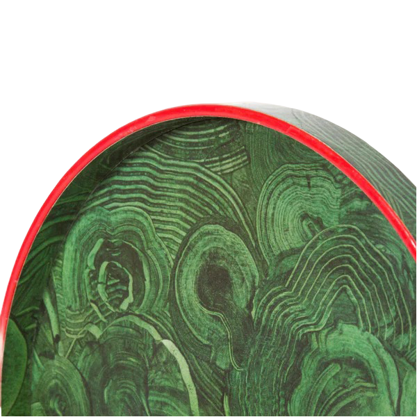 Malachite Tray with Atomic Red Border