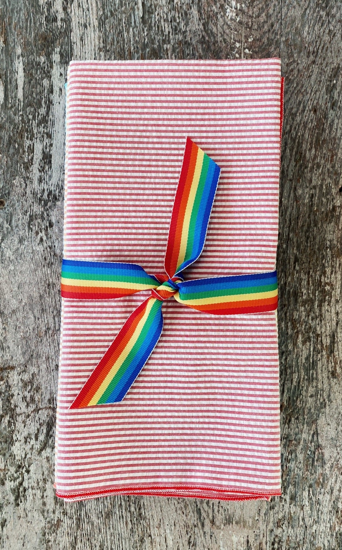 Rainbow Seersucker Napkins - Set of 8