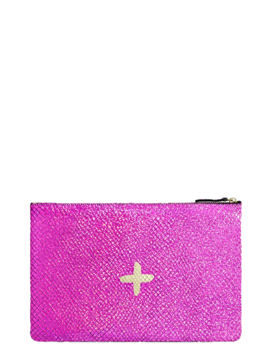 Shimmer Leather Pouch - Medium