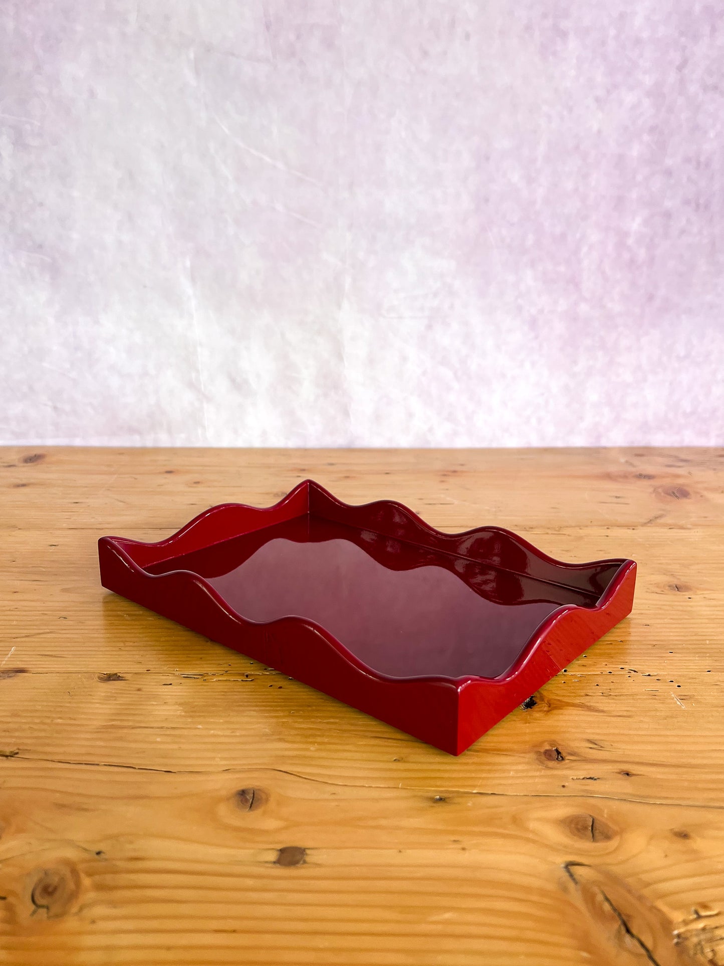 Rita Konig Belles Rives Lacquer Tray - Bordeaux Red