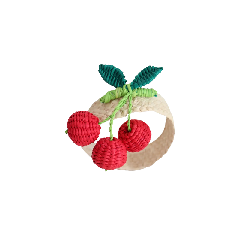 Woven Fruit Napkin Ring - Cherry