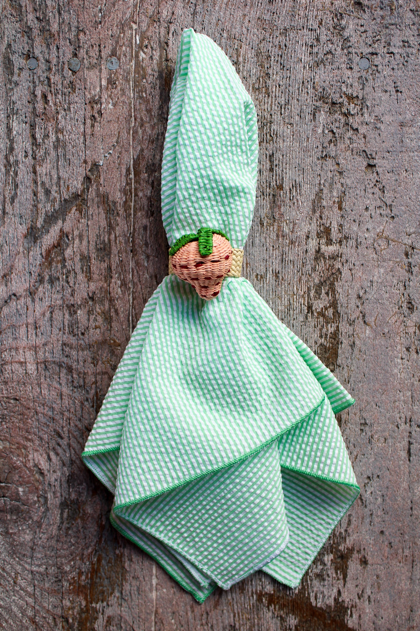 Woven Fruit Napkin Ring - Pink Strawberry
