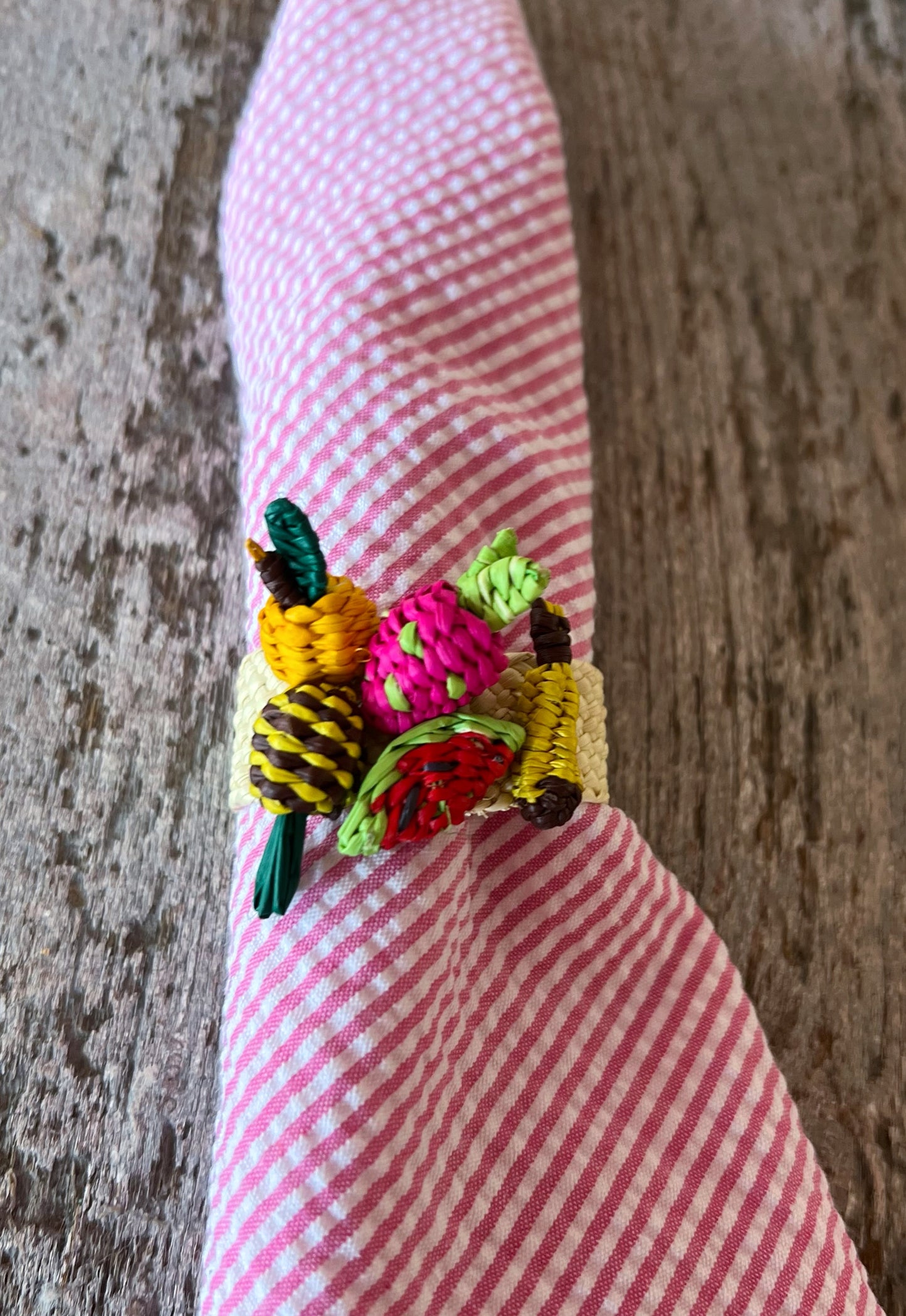 Woven Fruit Napkin Ring - Tutti Fruiti