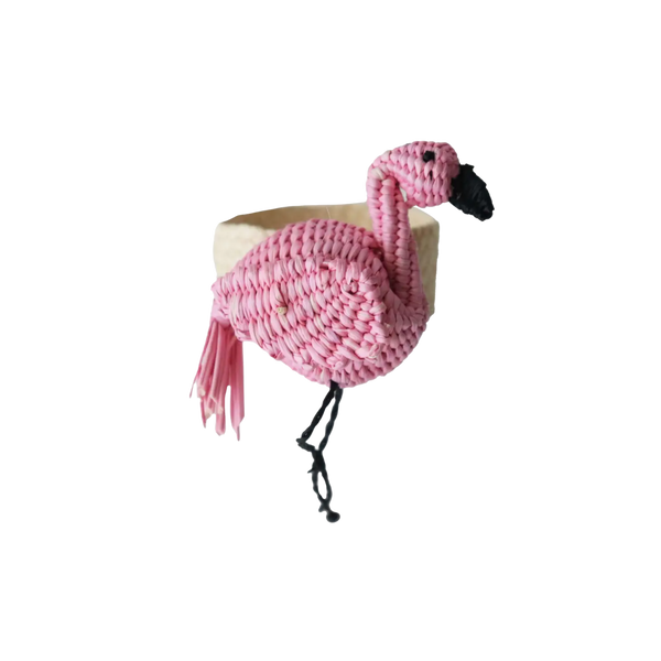 Woven Napkin Ring - Pink Flamingo