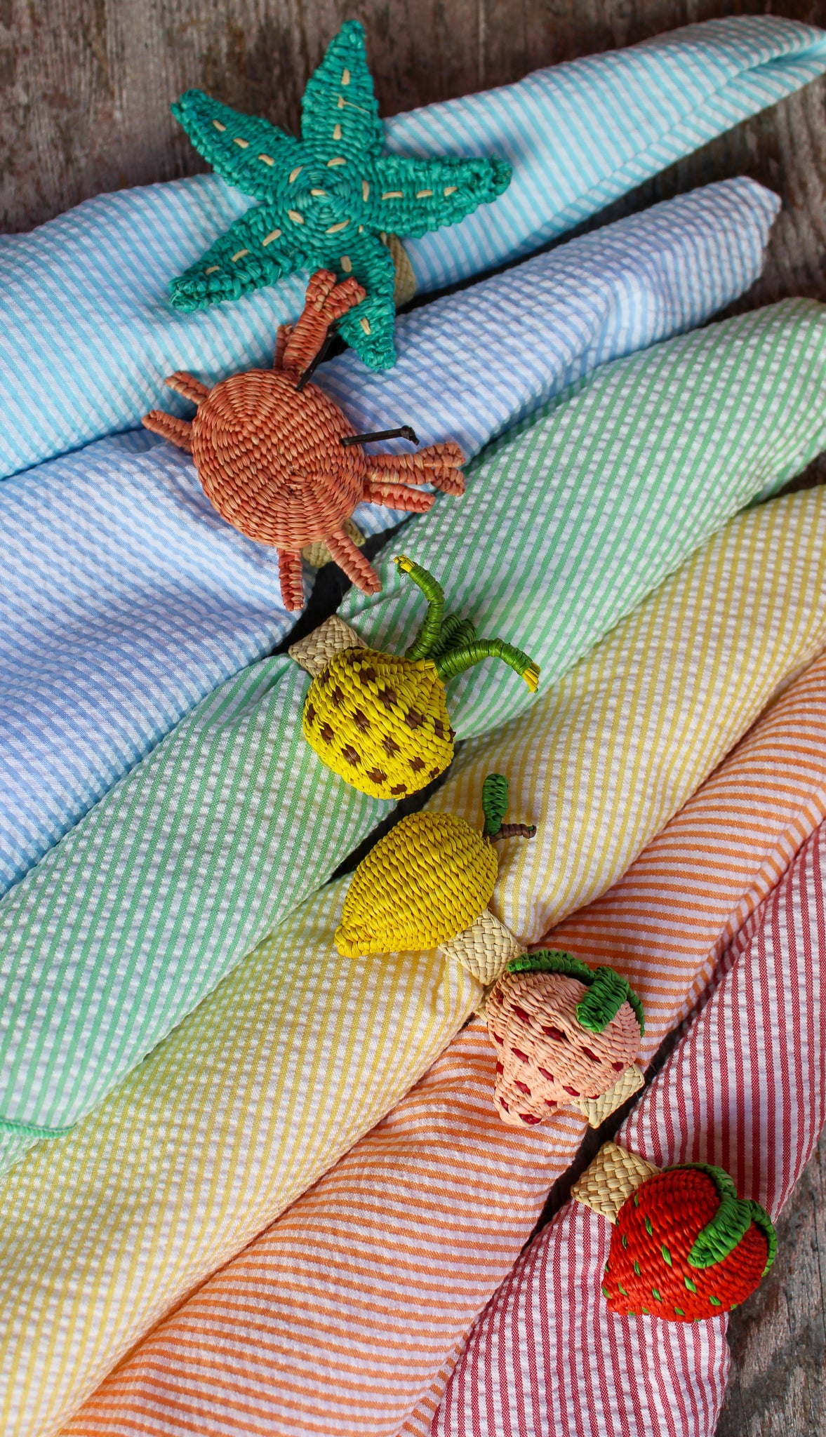 Woven Sea Life Napkin Ring - Crab