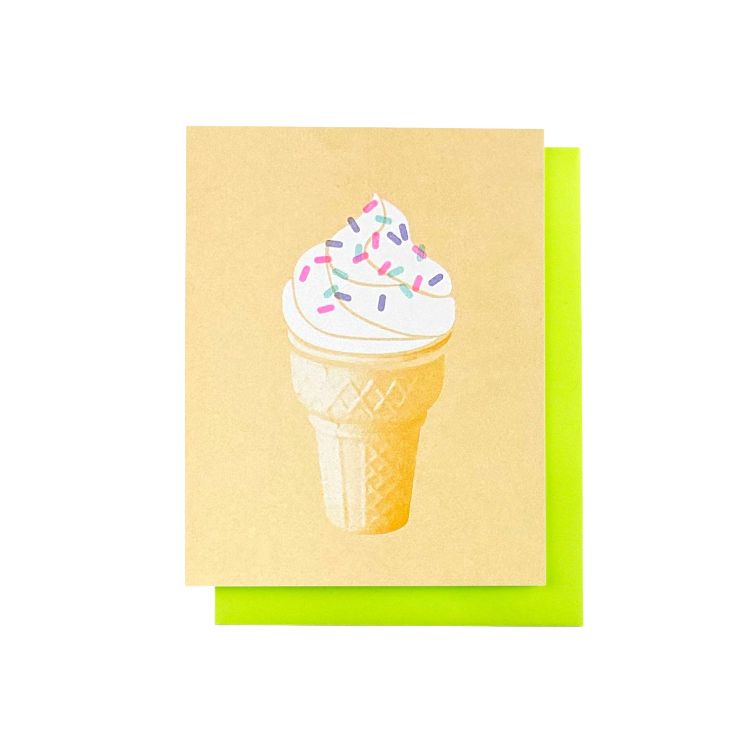 Ice Cream Cone Risograph Card