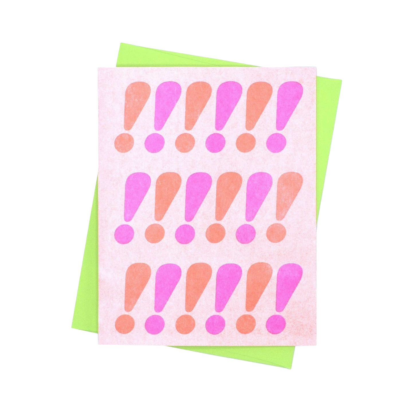 Neon Exclamations Card Risograph Card