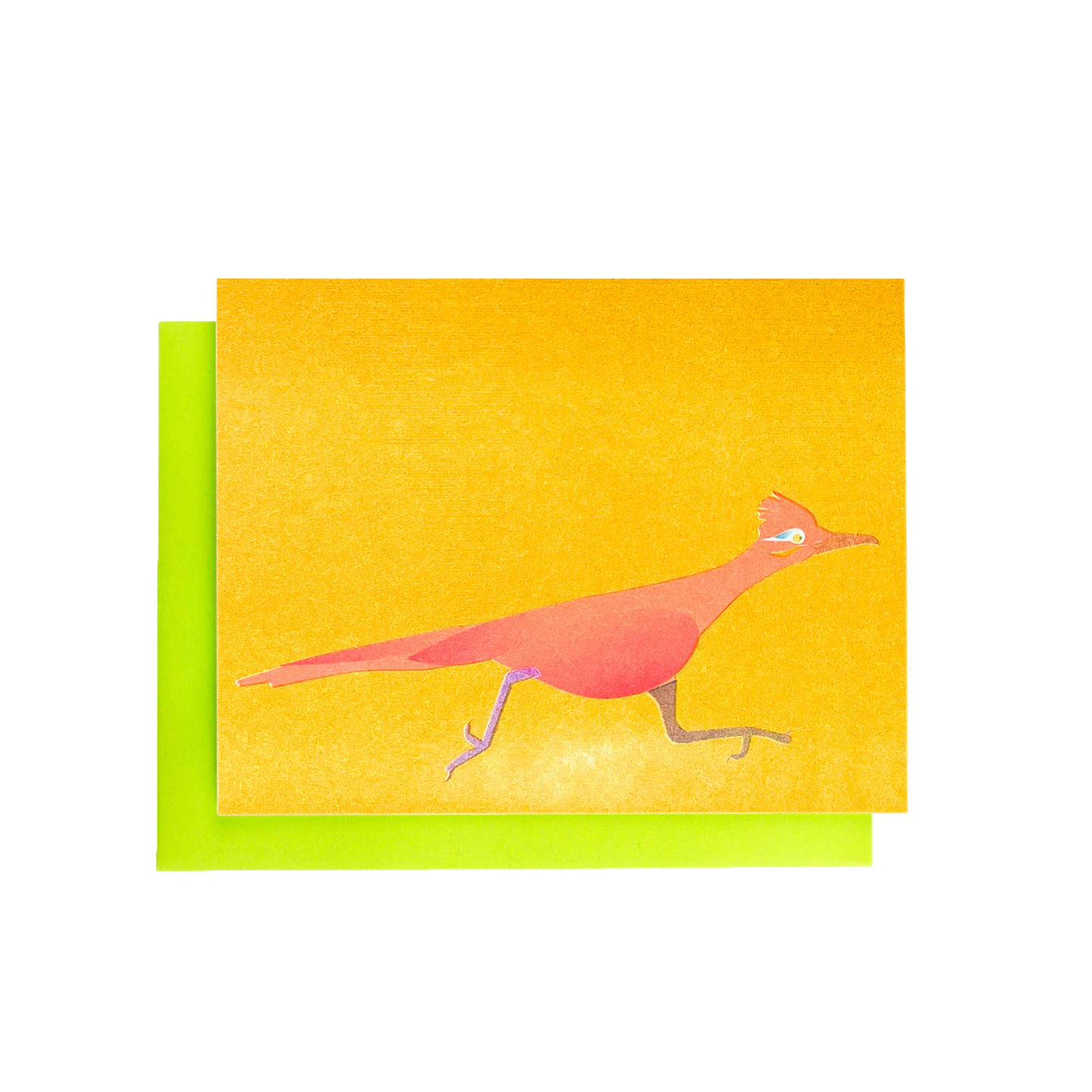 Neon Roadrunner Risograph Card