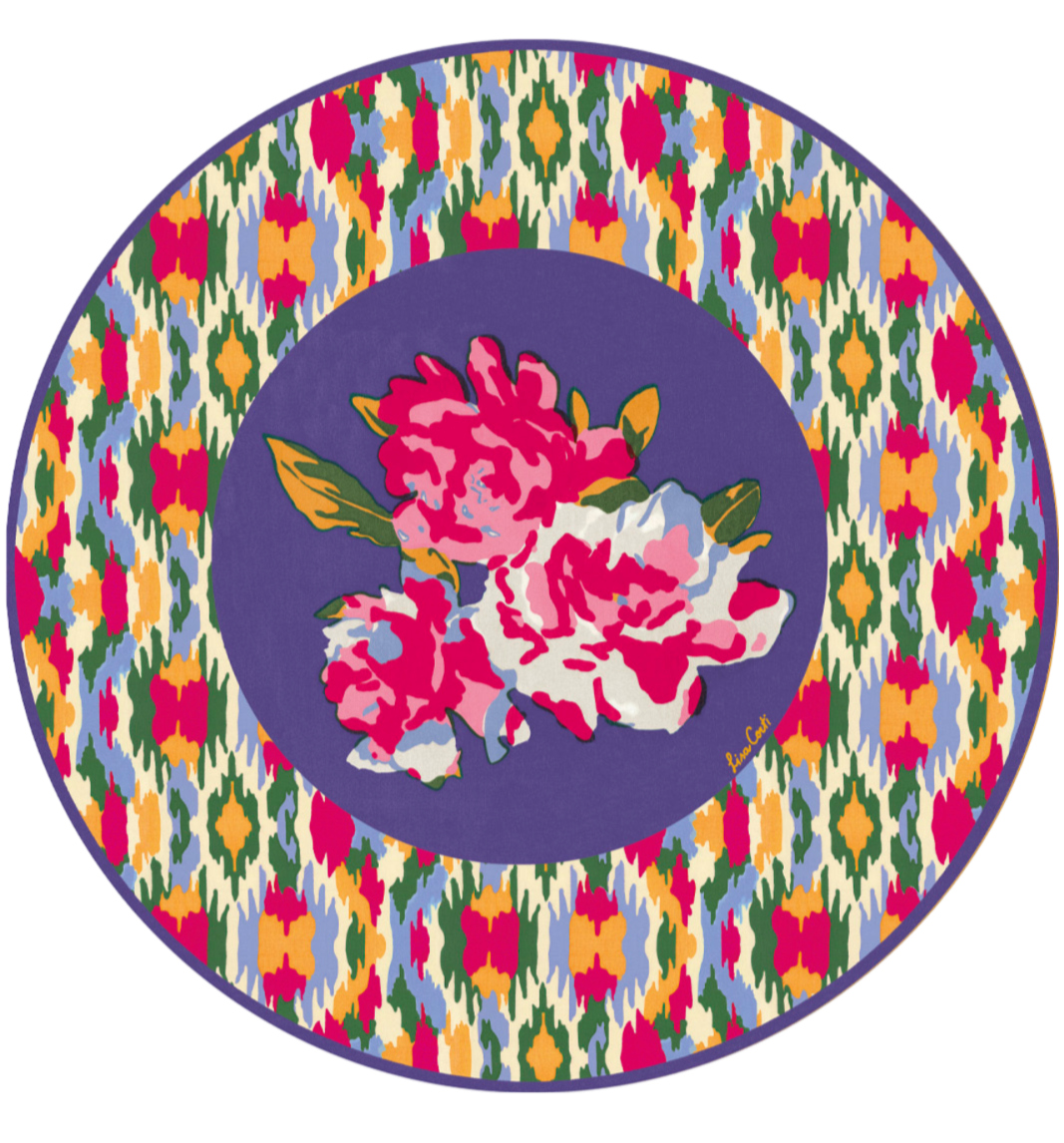 Dali' Peony Placemat - Indigo