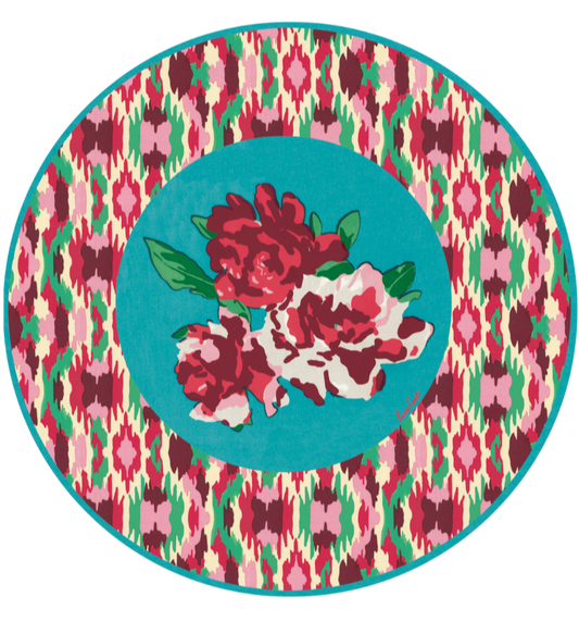 Dali' Peony Placemat - Turquoise