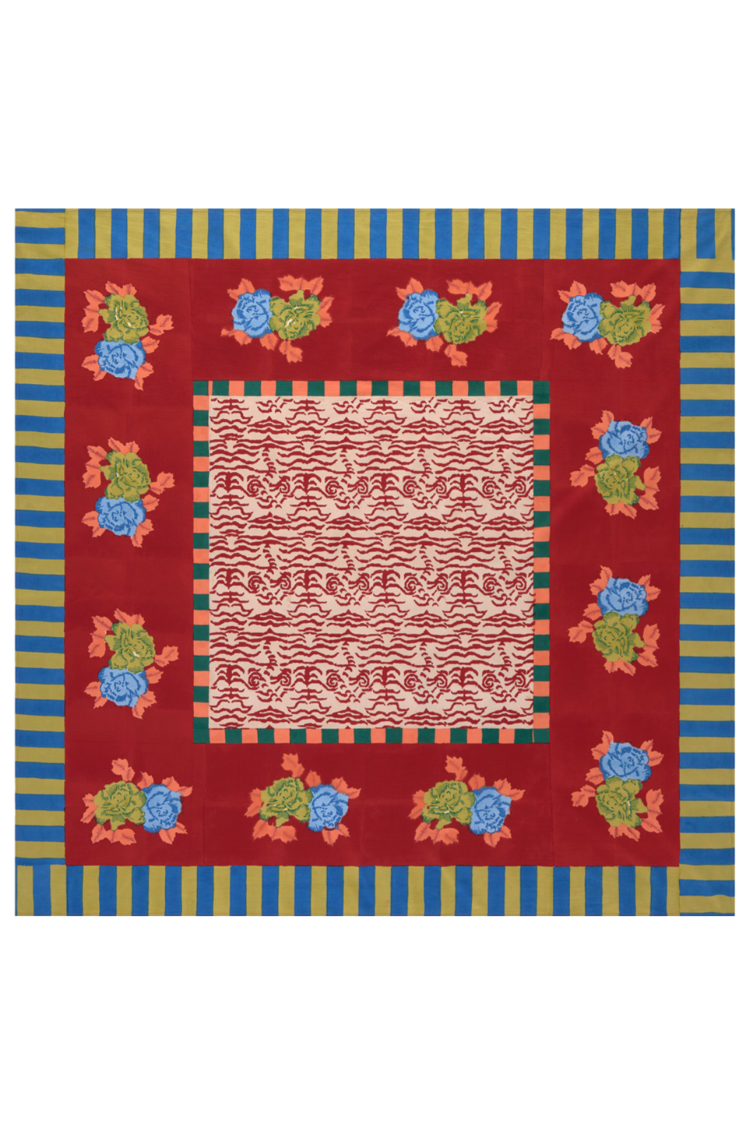 Cotton Tablecloth - Indian Tiger Red