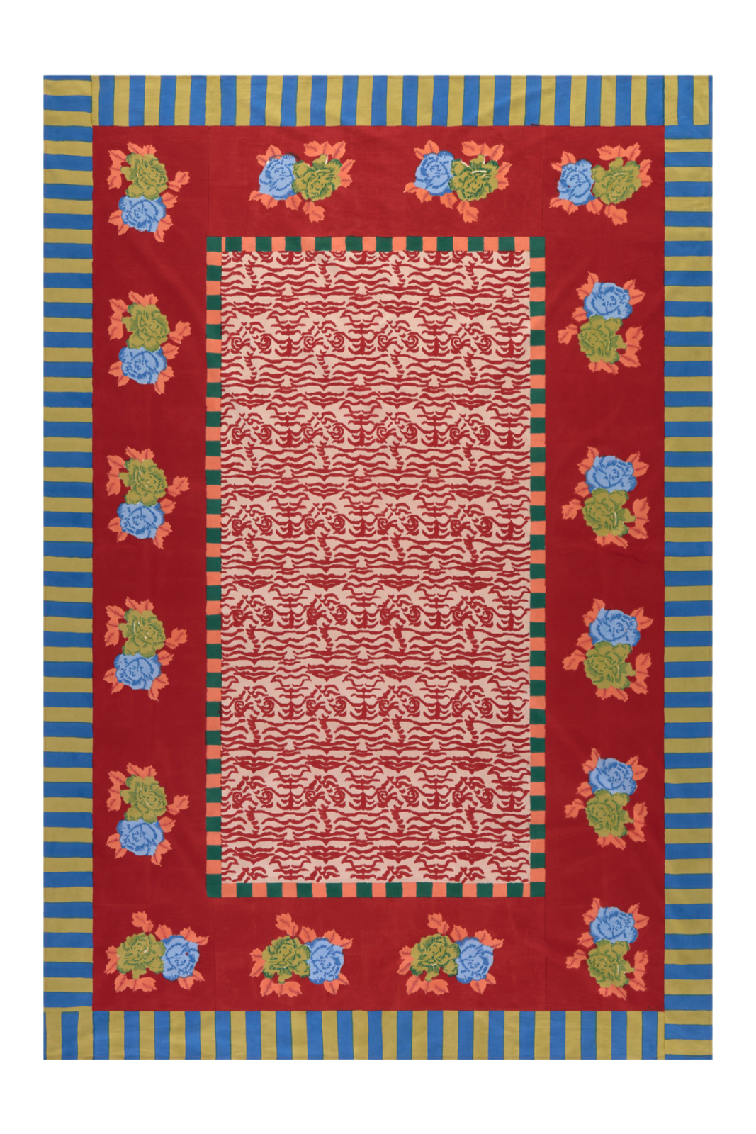 Cotton Tablecloth - Indian Tiger Red