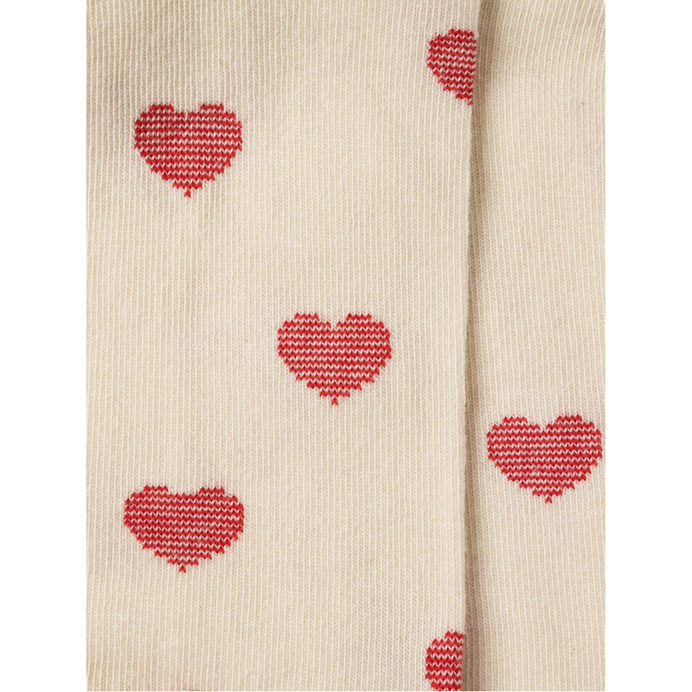 Heart Pattern Ankle Socks with Ruffle Top