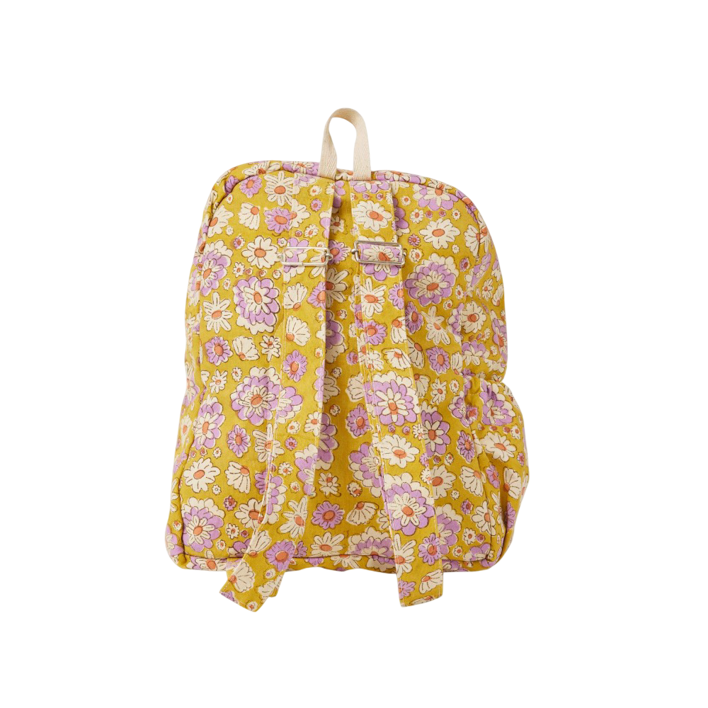 Block Print Backpack - London Olive