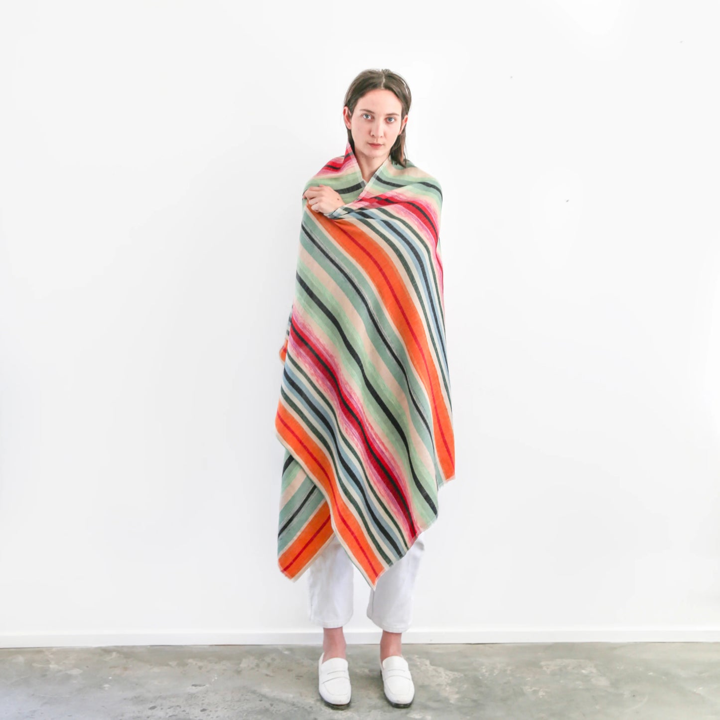 Desert Shawl - Mint Stripe