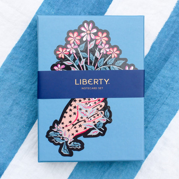 Liberty Hand Shaped Notecard Set - Set of 12