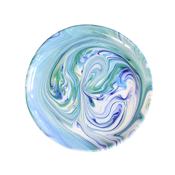 Marbled Ceramic Dinner Plate - Absinthe (Blue/Green)
