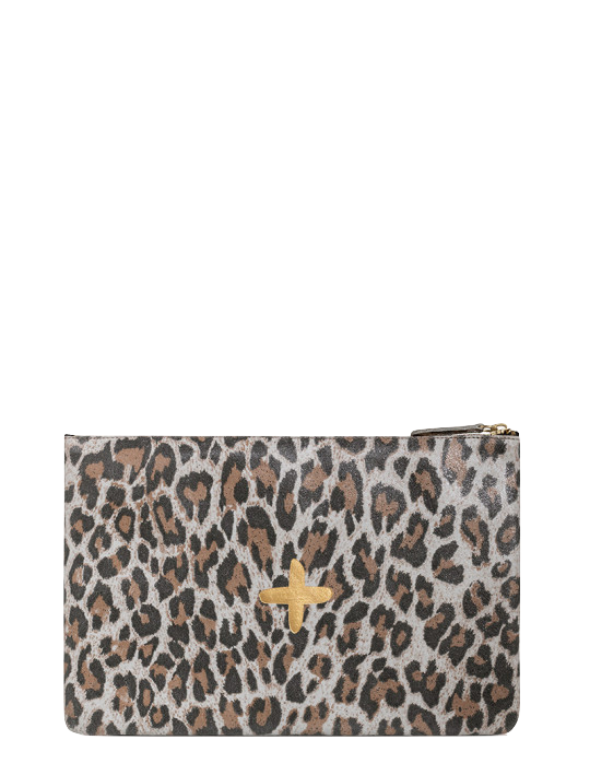 Shimmer Leather Pouch - Medium