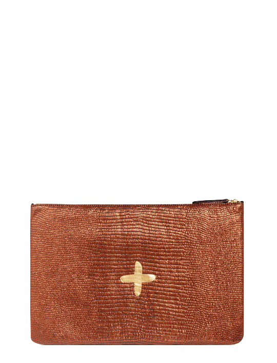 Shimmer Leather Pouch - Medium