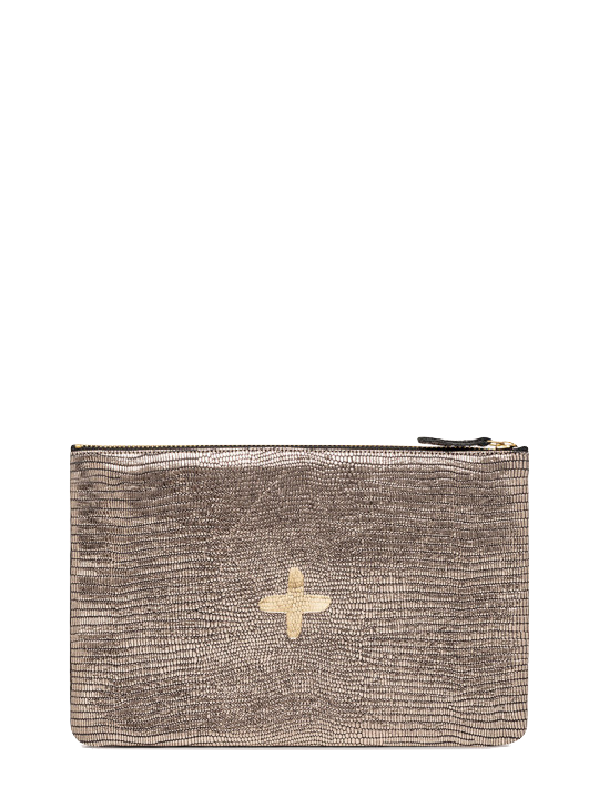 Shimmer Leather Pouch - Medium