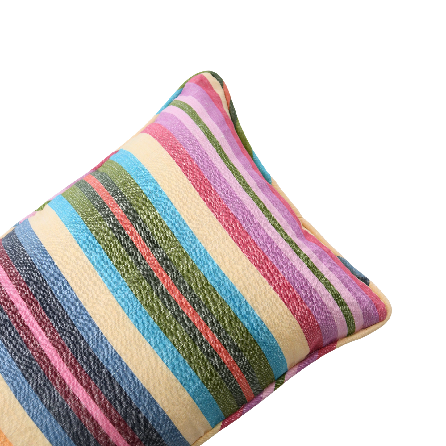 Mini Rainbow Stripe Bolster with Piping
