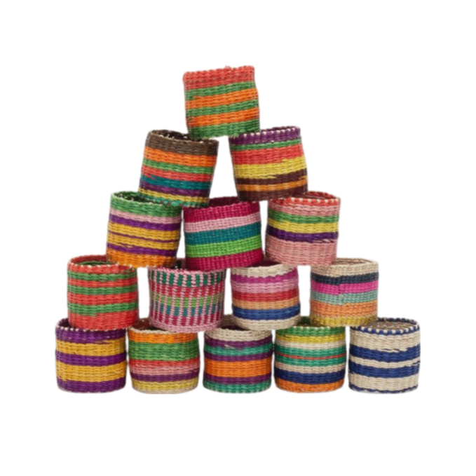 Woven Mixed Pattern Napkin Rings