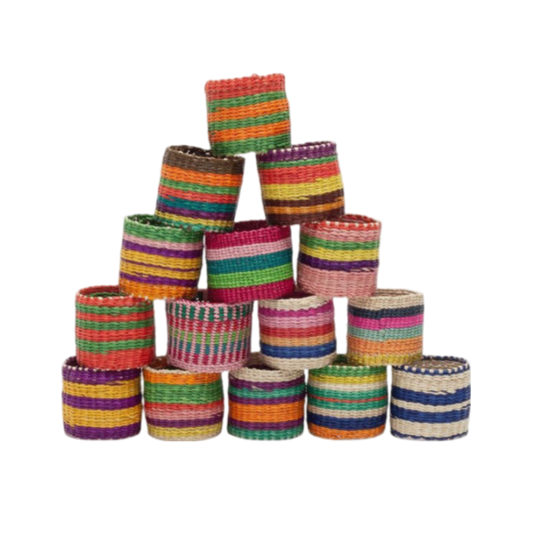 Woven Mixed Pattern Napkin Rings