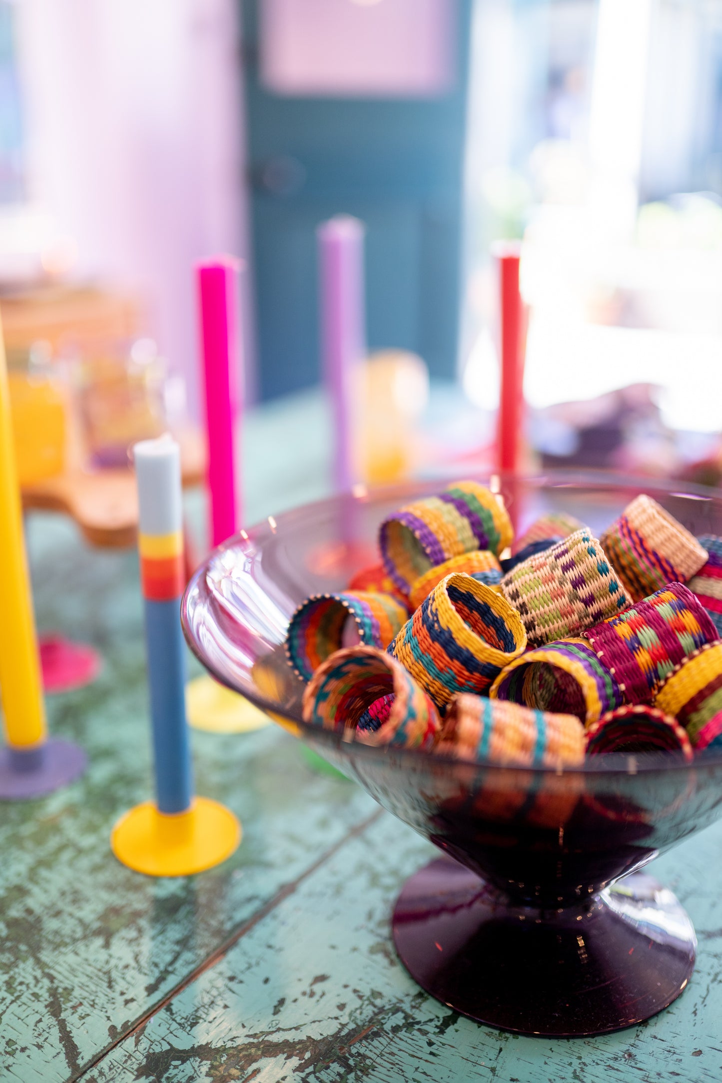 Woven Mixed Pattern Napkin Rings