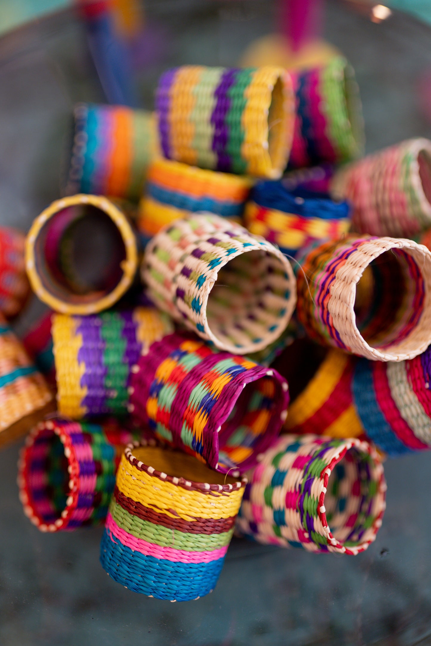 Woven Mixed Pattern Napkin Rings